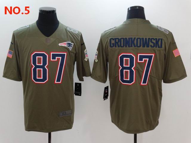 Men's New England Patriots #87 Rob Gronkowski Jersey NO.5;